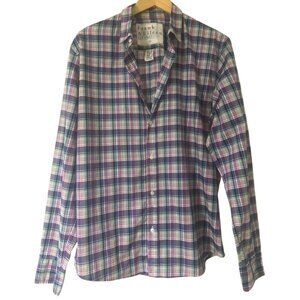 Frank & Eileen Paul Plaid Italian Woven Cotton Button Down Classic Shirt Size M